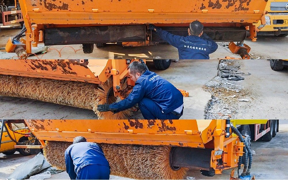 同道在行动:扬州除雪车滚刷日常保养